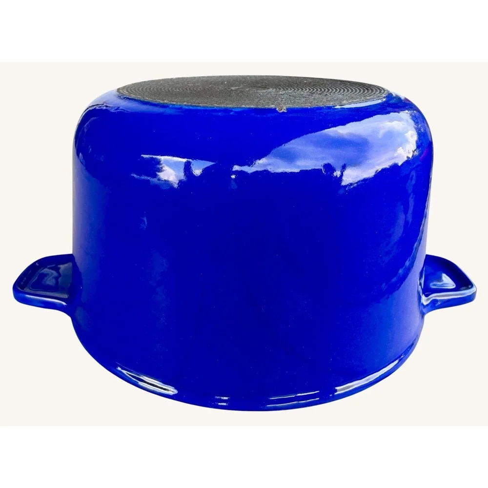 Vintage Cobalt Blue Cast Iron Simmer Pot Fondue Benjamin Medwin Homestead 1.5 Qt
